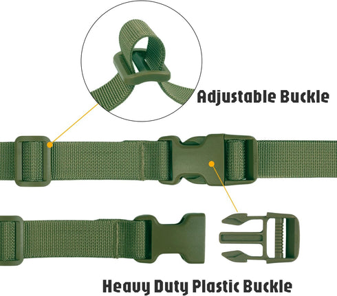 XTACER 1 Inch Molle Backpack Accessory Strap Luggage Straps Cover Strap Sleeping Bag Strap with Buckle (Green, 60)...