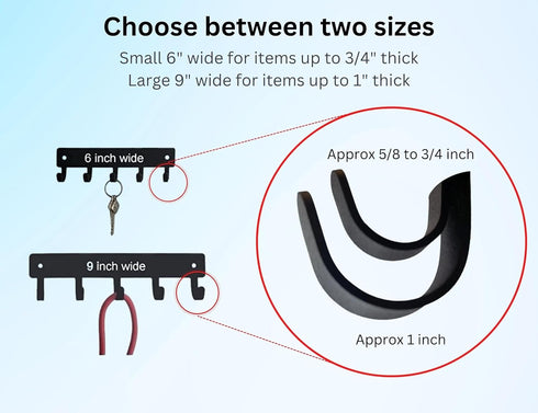 Bass Fish Key Rack Hanger - Large 9 inch Wide - Made in USA - Wall Mount...