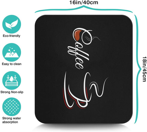 Coffee Bar Mat Accessories for Countertop Absorbent Hide Stain Rubber Backed Dish Drying Mats for Kitchen Counter Draining Pad Decor Gift Fit Unde...