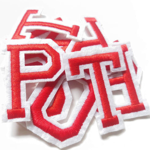 104 Pieces Iron on Letter Patches,bfuee Red Letter Patches Alphabet Embroidered Patch A-Z,for Hats Shirts Jeans Bags Red...
