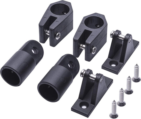 Boat Bimini Top Fittings Hardware,Black Nylon Marine Bimini Top Fittings,Awning Hardware Accessories 6 Set,Include 2 Pcs Boat Jaw Slide,2 Pcs Eye ...