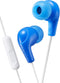 JVC Gumy Plus Earbuds with Mic and Remote for Connected Devices - Silicone Ear Pieces - Blue...