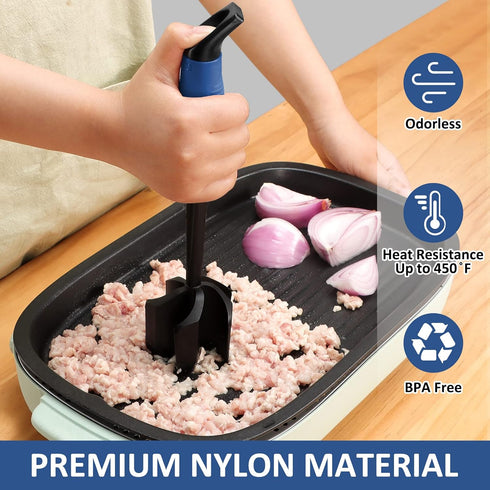 Ourokhome Meat Chopper for Ground Beef, Stable Operation, Meat Cooking utensil for Hamburger Meat, Ground Turkey and Pork, Masher and Smasher for ...