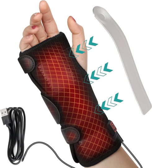 Hand & Wrist Heating Pad Wraps Heated Wrist Brace Auto Shut Off Therapy Electric Heated Brace for Carpal Tunnel Syndrome Arthritis Wrist Hand Pain...