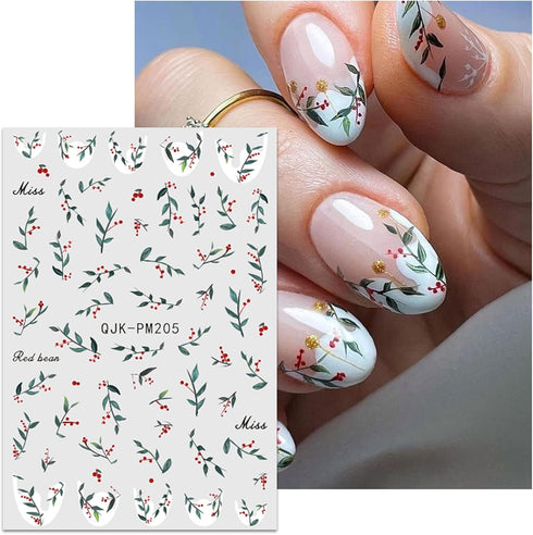 JMEOWIO 10 Sheets Flower French Tip Nail Art Stickers Decals Self-Adhesive Pegatinas Uñas Spring Summer Floral Line Nail Supplies Nail Art Design ...