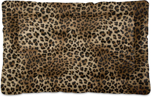 Vintage Leopard Print Dog Bed Cat Bed, Rectangle Comfortable Pet Bed, Ultra Soft Calming Dog Bed for Small Medium Large Dogs, 18" x 24"...