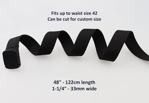 Thomas Bates Nylon Outdoor Hiker Belt Easy Trim Webbing for Perfect Fit Up to Size 42in Heavy Duty Plastic Adjustable Buckle...