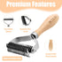 Pet Dematting Comb, Deshedding Brush for Dogs & Cats, Undercoat Rake for Dogs with Stainless Steel Blades, Dog Comb for Matted Hair, Easy to Use D...