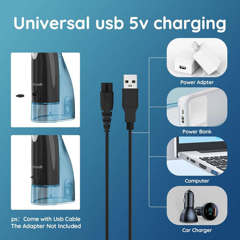 Mornwell Water Dental Flosser Teeth Pick, Portable Cordless Water Flossers Oral Irrigator 300ML Water Tank Rechargeable Home Travel Lrrigation Cle...