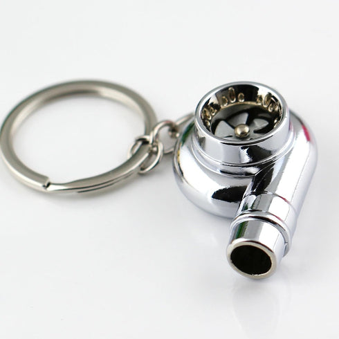 maycom Creative Spinning New Chrome Polished Silver Turbo Turbocharger Keychain Key Chain Ring Keyring Keyfob,make Whistle Sound...