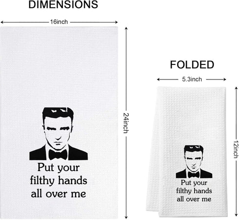 WCGXKO Put Your Filthy Hands All Over Me Inspired Decorative Flour Sack Dish Towel (Filthy Hands)...