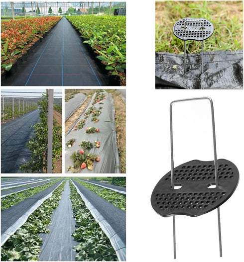 60 Pack Landscape Staples Gasket U-Sharped Garden Stakes Washer Anti-Ripping Plastic Buffer for Landscaping Grass Sunshade Cloth Staple Pin Nail G...