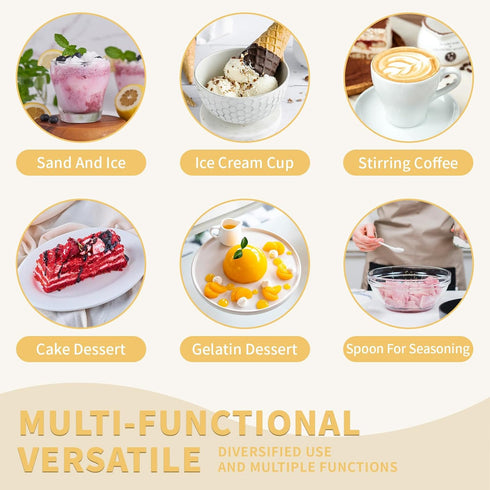 20 Pack Stainless Steel Leaf Coffee Spoon Tableware Dessert Spoons, Stirring, Mixing, Sugar, Stir, Ice Cream, Cake, Teaspoon 4.7 inch Gold...