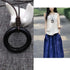 Long Wooden Pendant Necklaces for Women Black Boho Handmade Necklace for Sweater...
