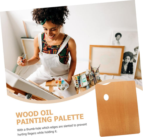 STOBOK Art Painting Oil Drawing Supplies Oil Painting Square Palette Acrylic Paint Palette Square Serving Tray Rectangular Wooden Artist Portable ...