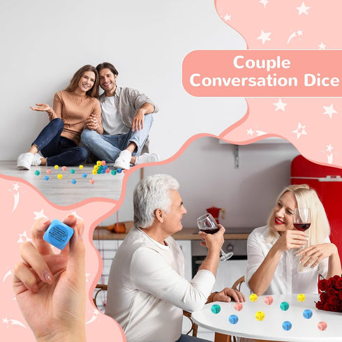 12 Pcs Conversation Ice Breaking Cubes Social Emotional Learning Activities Social Emotional Dice Wood Conversation Cube for Kids Adult Classroom ...
