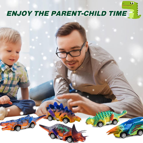 Mchochy 6 Pack Painting Dinosaur Pull Back Car Toys Arts and Crafts for Kids Age 3-12, DIY Dinosaur Painting Kits for Boys Girls Kids Christmas Pa...