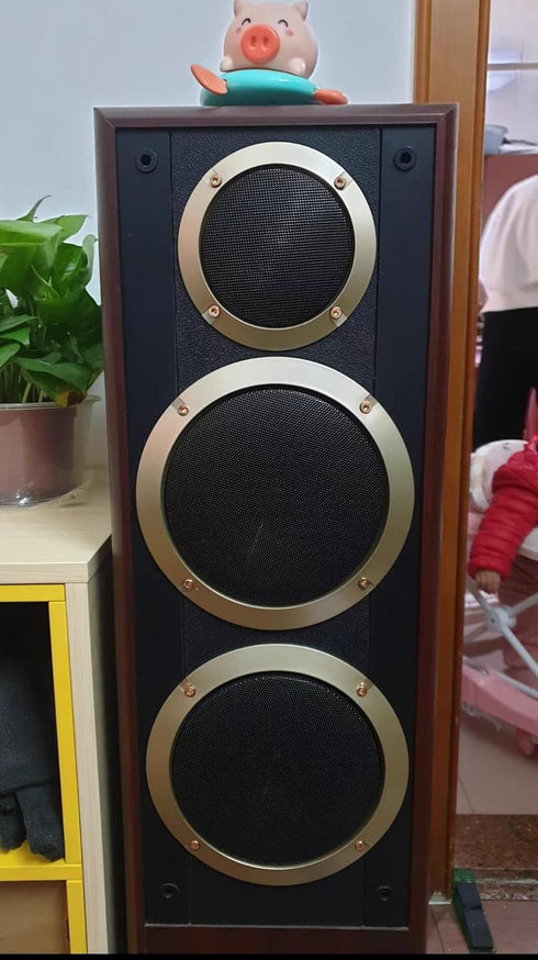 Fielect 6.5 inch Speaker Grill Cover Speaker Grill Mesh Decorative Circle Subwoofer Guard Protector Cover Audio Accessories Gold...