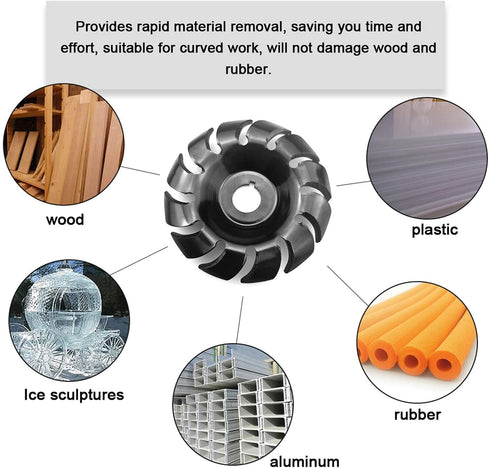 Wood Shaping Disc Wood Carving Disc,Manganese Steel 12 Teeth Wood Shaping Disc Saw Blade, Wood Disc Cutting for 100115125 Angle Grinder Woodworkin...