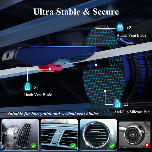 Magnetic Wireless Car Charger, Minthouz 15W Magsafe Car Mount Charger Fast Charging for iPhone 15/14/13/12 Series and Other Qi-Certified Phones wi...