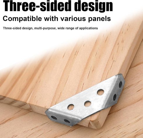 20pcs Corner Bracket, Stainless Steel Furniture Corner Connectors with 120 Iron Screws Furniture Triangle Support Frame Corner Fastener Brace Angl...