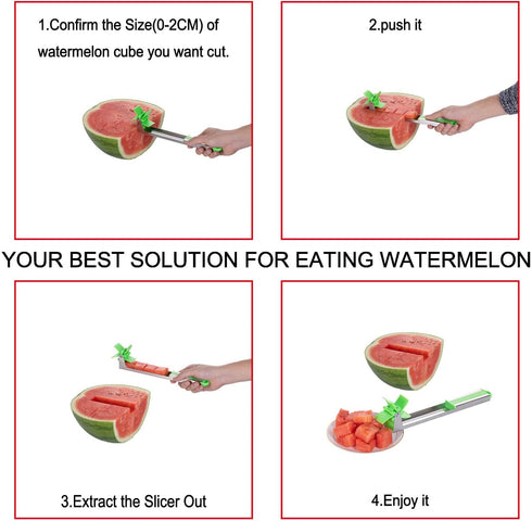 Watermelon Windmill Cutter Slicer, YIDADA Stainless Steel Shape Fruit Tools Quickly Cut Tool Kitchen Gadgets with Melon Scoop...