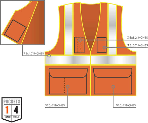 Ergodyne - 26187 GloWear 8235ZX ANSI Two-Tone High Visibility Orange Safety Vest with X-Back, 2XL/3XL...