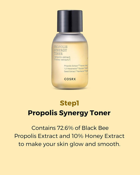 COSRX Honey Glow Kit | Facial Toner, Serum, Cream with Propolis Extract | Deep Moisture, Hydration, Nourishment | Travel Size Set, Gift Set, Korea...