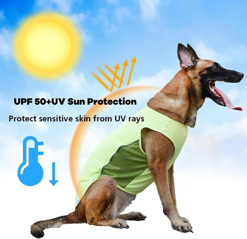 UPF 50+ Sun Protection Sports Fan Pet T-Shirts,Quick-Dry Soft Dog Clothes for Large Breed Dogs Boy Girl, Breathable Dog Tshirts with Reflective St...