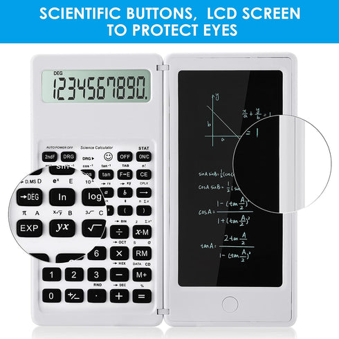 Scientific Calculators for Students, 10-Digit Large Screen, Math Calculator with Notepad, Classroom Must Haves for Middle High School Supplies & C...