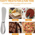 Spreader Knife Set,4-Piece Cheese and Butter Spreader Knives,Mini Serving Tongs,Stainless Steel Multipurpose Butter Knives...
