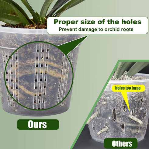 8 Pack Orchid Pot, 4.5in Orchid Pots with Holes, Orchid Pots for Repotting with Clips, Clear Plastic Plant Pot for Indoor Outdoor Plants?4.5in, 8 ...