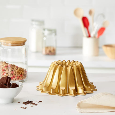 Nordic Ware Lotus Bundt Pan Gold, 5 Cup Capacity...