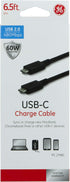 GE 6.5 ft. USB Type C Cable, USB-C to USB-C Charging Cable, Compatible with iPad Pro, MacBook Pro, Samsung Galaxy S10 S9 Note 9 8 S8 Plus, Black, ...