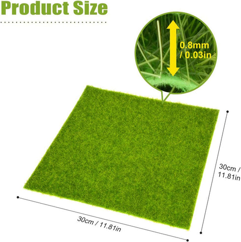 Oumefar 2 Sizes Synthetic Artificial Grass Mat Green Non-Qoven Fabric Fake Faux Grass Turf Rug Lawn Garden Micro Landscape Ornament Home Decor Car...