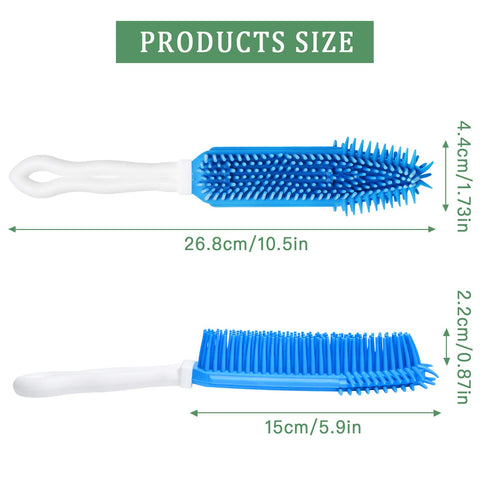 3 Pieces Pet Hair Remove Brush, Akamino Car & Auto Detailing Brush - Hair Lint Remover for Dogs Cats, Rubber Massage Brush for Furniture, Car Inte...