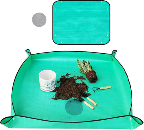 Plant Repotting Mat Waterproof Gardening Mat Plant Transplanting Potting Tray for Indoor Succulent Potting Tarp Portable Thicken PE Mat Garden Wor...