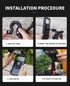 Black Waterproof Bike Protects Phone Mount Case Holder Handlebar, Phone Fits Perfectly Boxs Strong Sturdy Well-Built Mountain Frame Touch-Screen S...