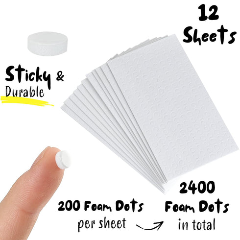 Mr. Pen- Foam Dots, 2400 pcs, 12 Sheets, 3D Pop Dots, Dual-Adhesive 3D Foam...