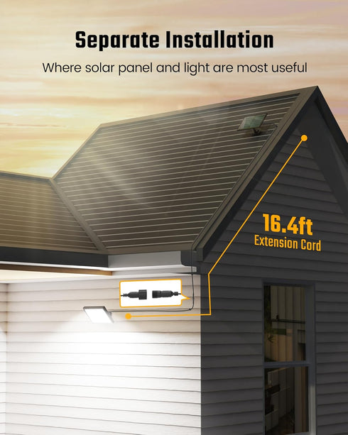 SUPERDANNY Solar Motion Sensor Outdoor Flood Lights with 113 Bright LEDs, Dusk to Dawn Outside Flood Lights with 16ft Cable IP65 Waterproof, Secur...