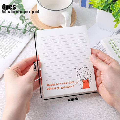 Koogel 4PCS Funny Notepads, Funny Sticky Notes Novelty Memo Pads Humor Note Pads for Women Coworkers Gifts Office Supplies...
