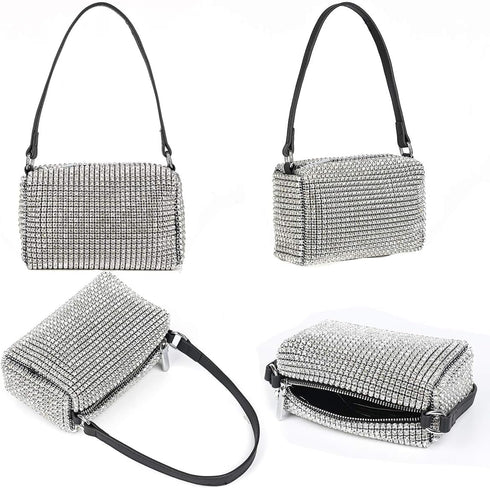 Bling Bling Crystals Evening Clutch Bag for Women Girls Sparkling Crossbody Bag Wedding Prom Party Club Purses Handbags...