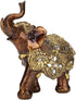 Golden Elephant Statue, Resin & Wood Grain Collectible Figurine, Feng Shui Lucky Elephant Sculpture for Home TV Cabinet...