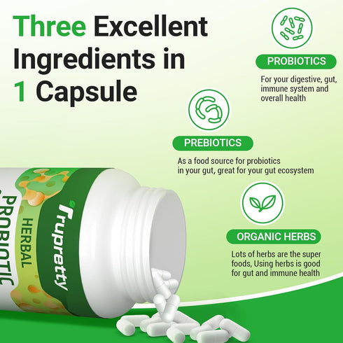 Probiotics for Women Men- 300 Billion CFU, 24 Strains Probiotics+15 Organic Herbs Prebiotics Blend, Pre and Probiotics, Probiotics for Digestive H...