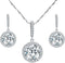 EVER FAITH 925 Sterling Silver CZ Gorgeous Round Cut Wedding Pendant Necklace Earrings Set for Women...
