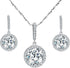 EVER FAITH 925 Sterling Silver CZ Gorgeous Round Cut Wedding Pendant Necklace Earrings Set for Women...
