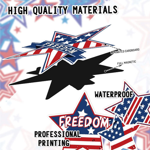 Whaline 24Pcs Patriotic Refrigerator Magnets 4th of July Stars Fireworks Refrigerator Magnetic Stickers Stars and Stripes Magnetic Decals for Inde...