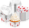 Cunhill 30 Sets Heart Shaped Cake Pans with Lids, 3. 4 Ounces/ 100 ml, Aluminum Foil Mini Disposable Heart Cupcake Pans for Wedding Parties Gift (...