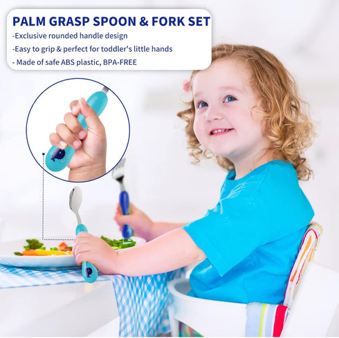 Lehoo Castle Toddler Silverware Set, 6 Pcs Toddler Utensils Stainless Steel, Boys Kids Silverware Set, Safe Toddler Forks and Spoons...