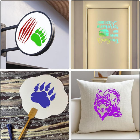 36 Pcs Animal Painting Stencils Tree Stencils Template Reusable Forest Mountain Stencils Bear Wolf Deer Animal Stencil for Painting on Wood Wall R...